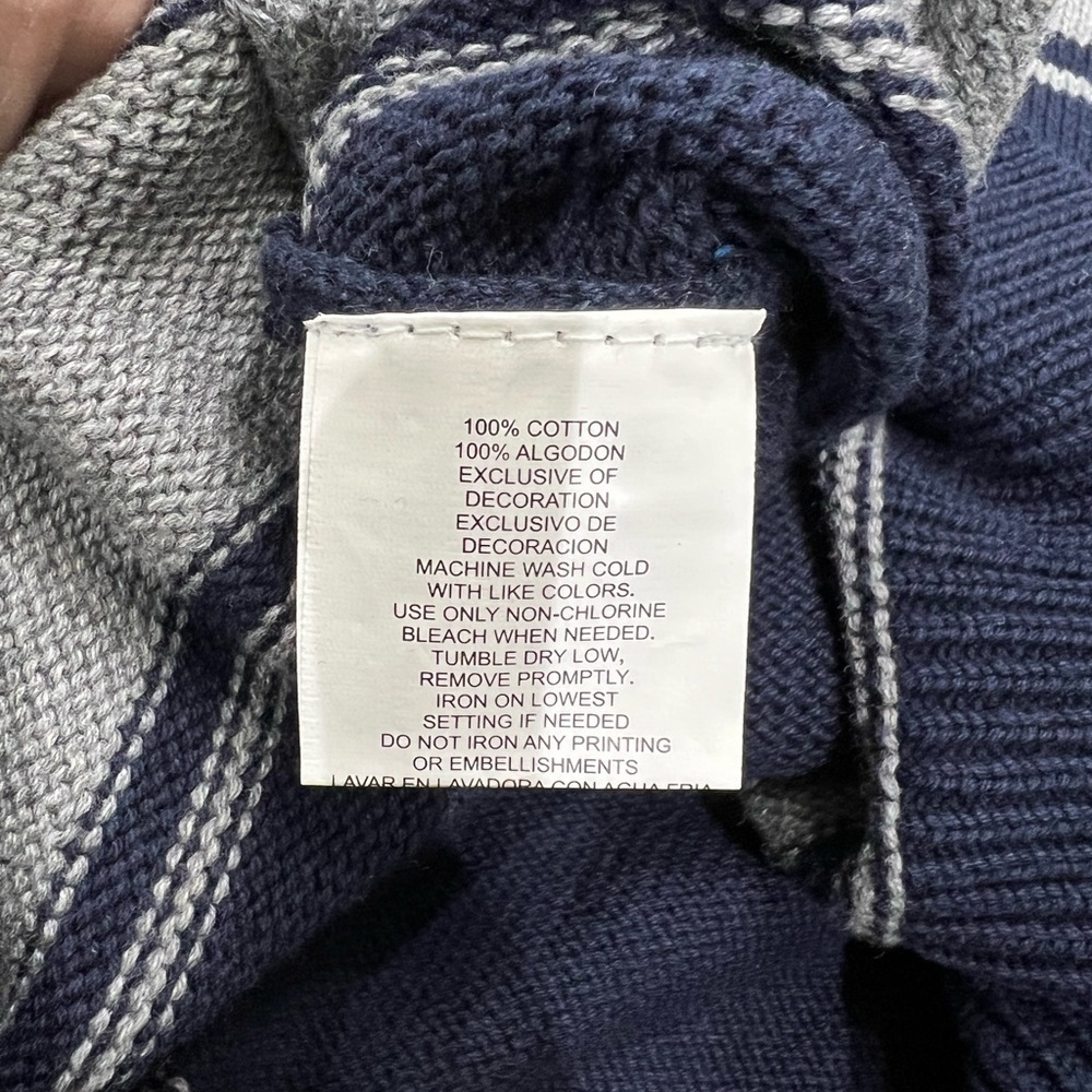 NWT IZOD Boys Quarter Zip Pullover Sweater Size XL 18/20 Navy Gray Stripe - Picture 10 of 10